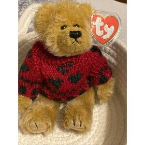 Ty Beanie Babies 1993 Attic Treasures "BEARKHARDT" Bear - Jointed, With Tag 8”